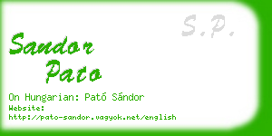 sandor pato business card